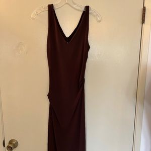 Nicole Miller long fitted brown dress